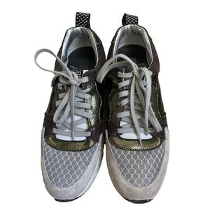 P448 Women's A8ALEX LACE UP SNEAKER OLIVE 38 EU 7.5 US